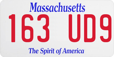 MA license plate 163UD9