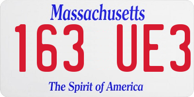 MA license plate 163UE3