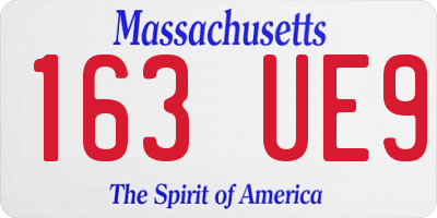 MA license plate 163UE9