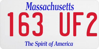 MA license plate 163UF2