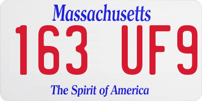 MA license plate 163UF9