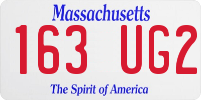 MA license plate 163UG2