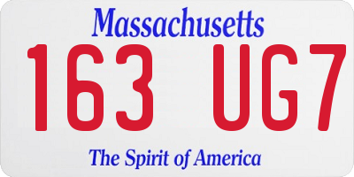 MA license plate 163UG7