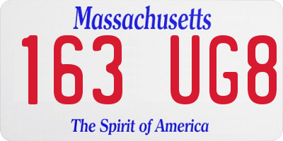 MA license plate 163UG8