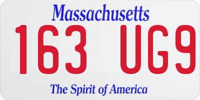 MA license plate 163UG9