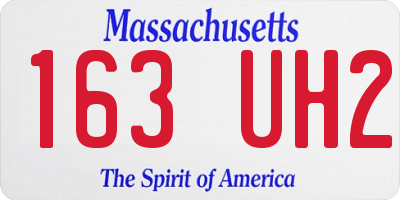 MA license plate 163UH2