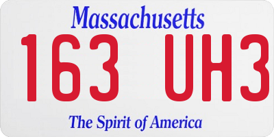 MA license plate 163UH3