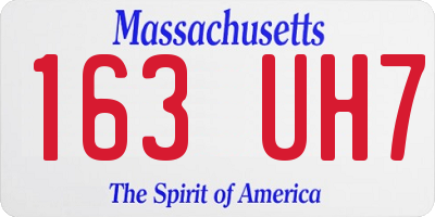 MA license plate 163UH7