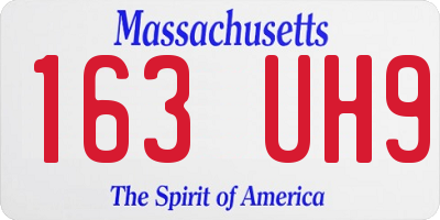 MA license plate 163UH9