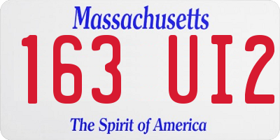 MA license plate 163UI2