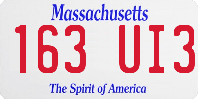 MA license plate 163UI3