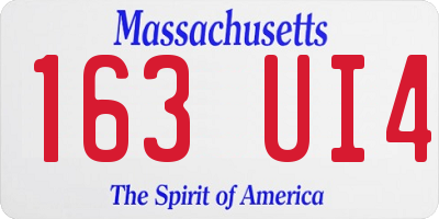 MA license plate 163UI4