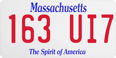 MA license plate 163UI7