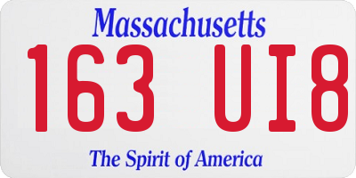 MA license plate 163UI8
