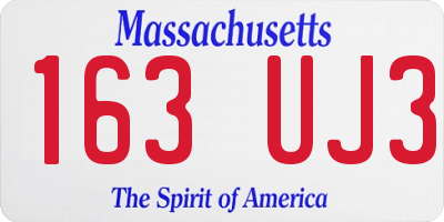 MA license plate 163UJ3