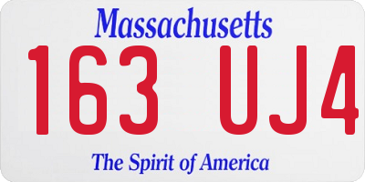 MA license plate 163UJ4