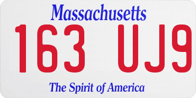MA license plate 163UJ9