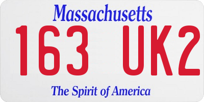 MA license plate 163UK2