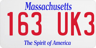 MA license plate 163UK3