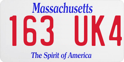 MA license plate 163UK4