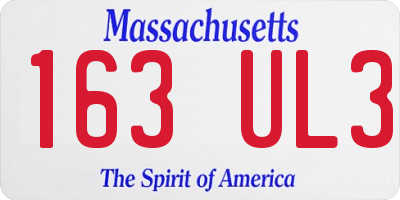 MA license plate 163UL3