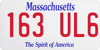 MA license plate 163UL6