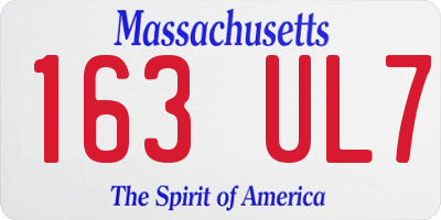 MA license plate 163UL7