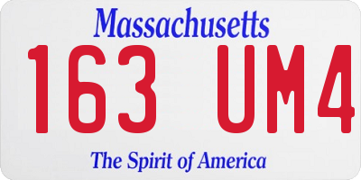 MA license plate 163UM4