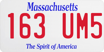 MA license plate 163UM5