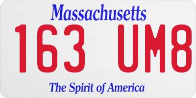 MA license plate 163UM8