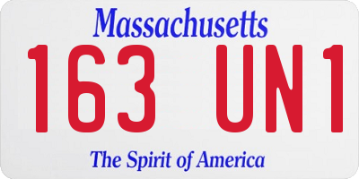 MA license plate 163UN1