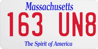 MA license plate 163UN8