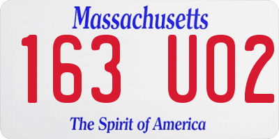 MA license plate 163UO2