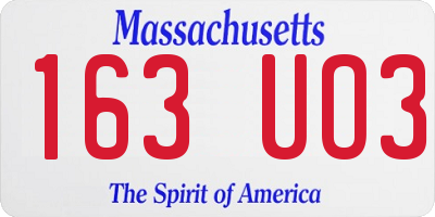MA license plate 163UO3