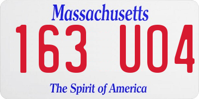 MA license plate 163UO4