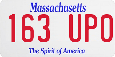 MA license plate 163UP0