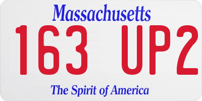 MA license plate 163UP2