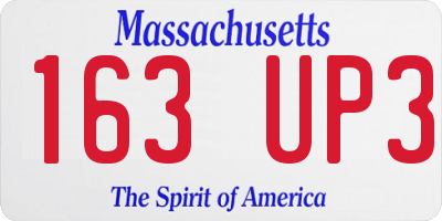 MA license plate 163UP3
