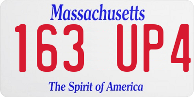 MA license plate 163UP4