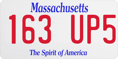 MA license plate 163UP5