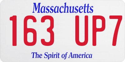 MA license plate 163UP7