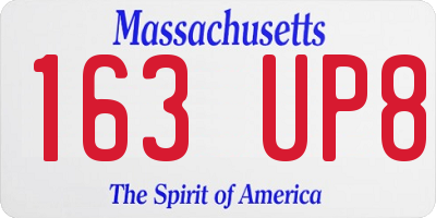 MA license plate 163UP8
