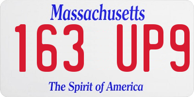 MA license plate 163UP9