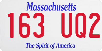 MA license plate 163UQ2