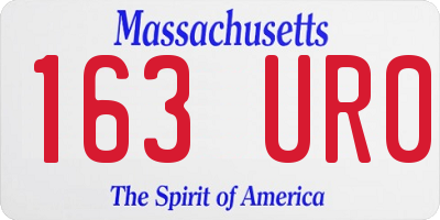 MA license plate 163UR0