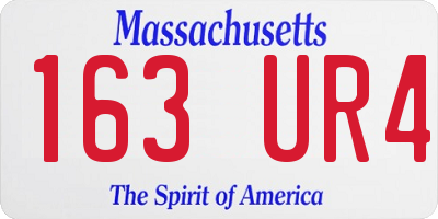 MA license plate 163UR4