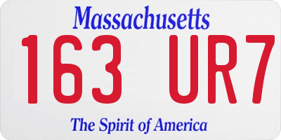 MA license plate 163UR7