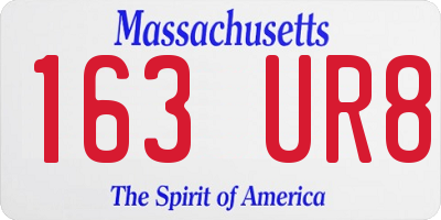 MA license plate 163UR8