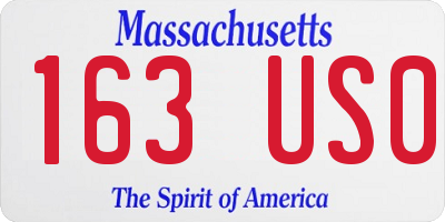 MA license plate 163US0