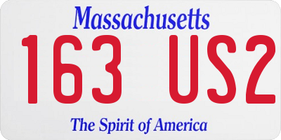 MA license plate 163US2